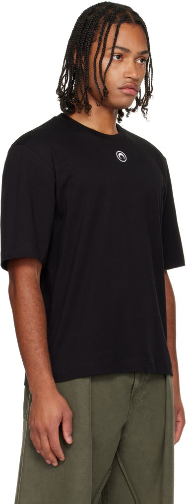 T-shirt Marine Serre Moon Logo Jersey Loose Fit Short Sleeve T-Shirt Hvid | MTT077BCJER0009, 4