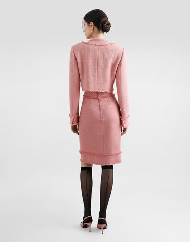 Jakke Dolce & Gabbana Dolce & Gabbana Short Raschel Tweed Jacket Lyserød | F26X8TGDCYKF0473, 2