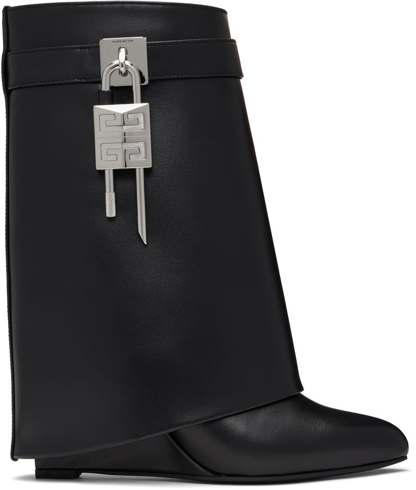 Sneakers og sko Givenchy Givenchy Shark Lock Wedge Ankle Boots Sort | BE602RE147001