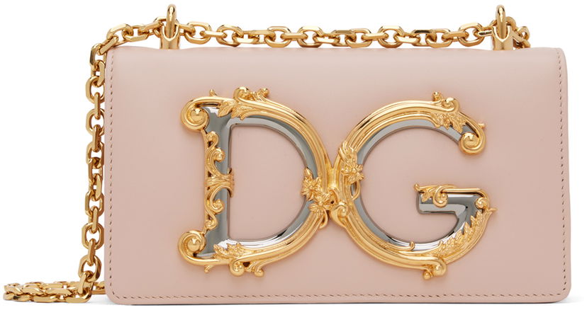 Skuldertaske Dolce & Gabbana Pink 'DG' Shoulder Bag Lyserød | BI1416 AW070