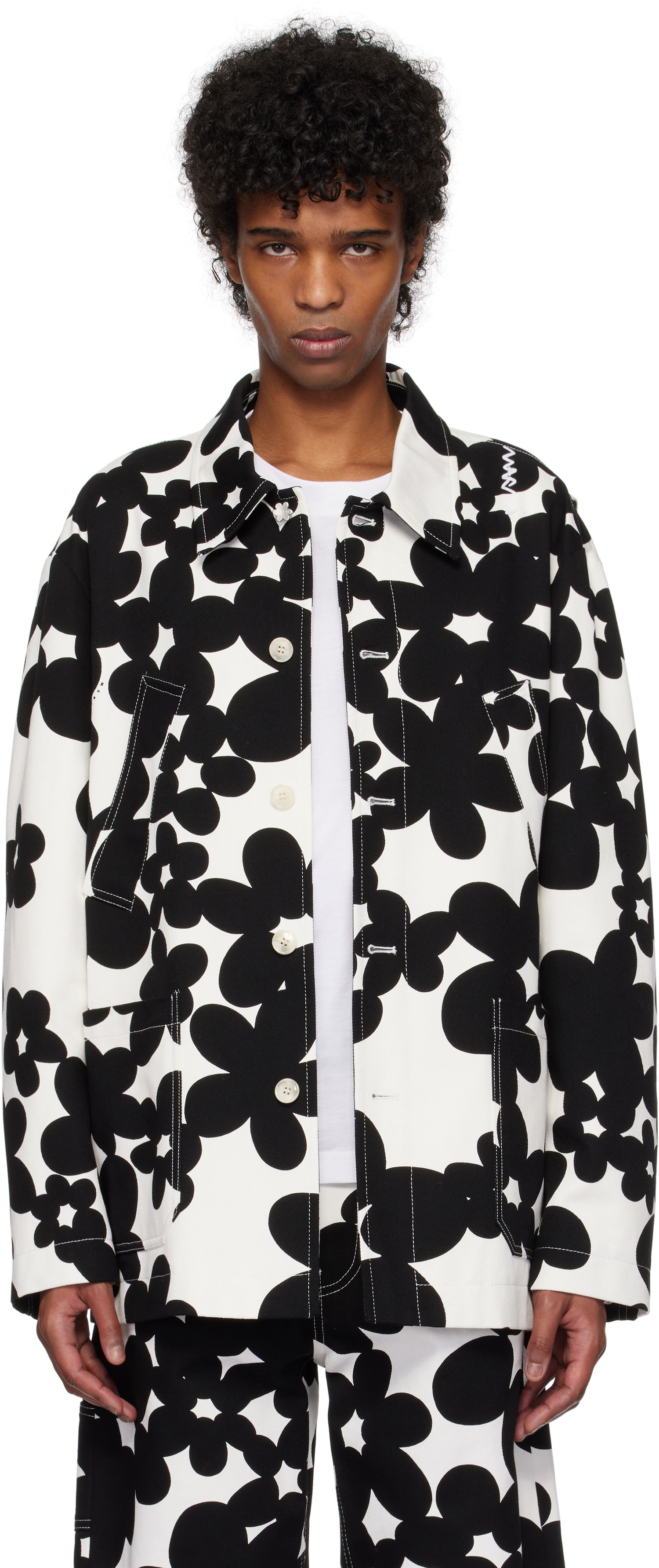 Jakke Marni Marni Dillies Print Jacket Hvid | GUMU0131SU UTC462, 0