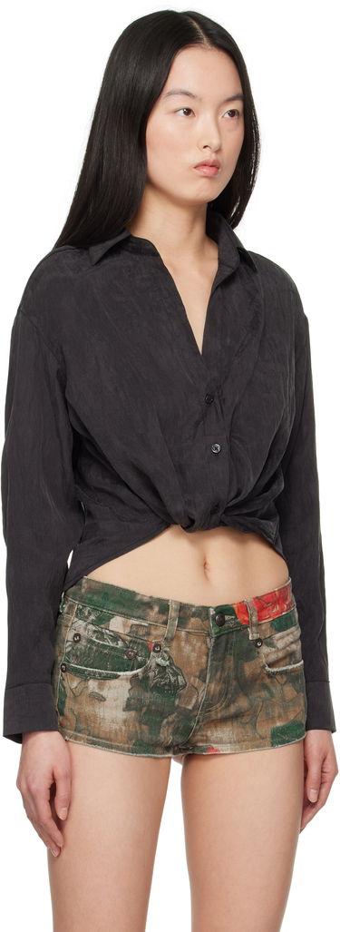 Skjorte R13 R13 Twisted Front Shirt Sort | R13WR382-R510A, 1