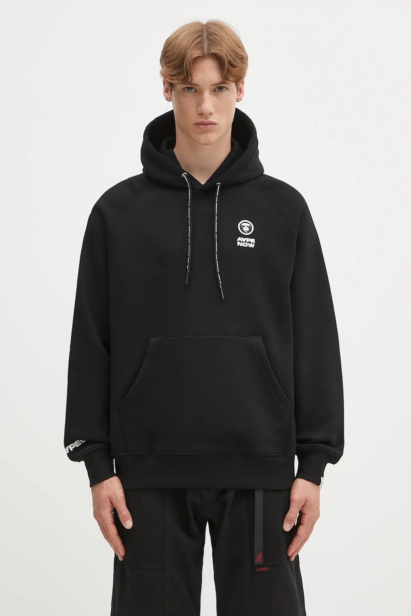 Sweatshirt AAPE by A Bathing Ape AAPE Now Hoodie Sort | AAPSWMB324XXN