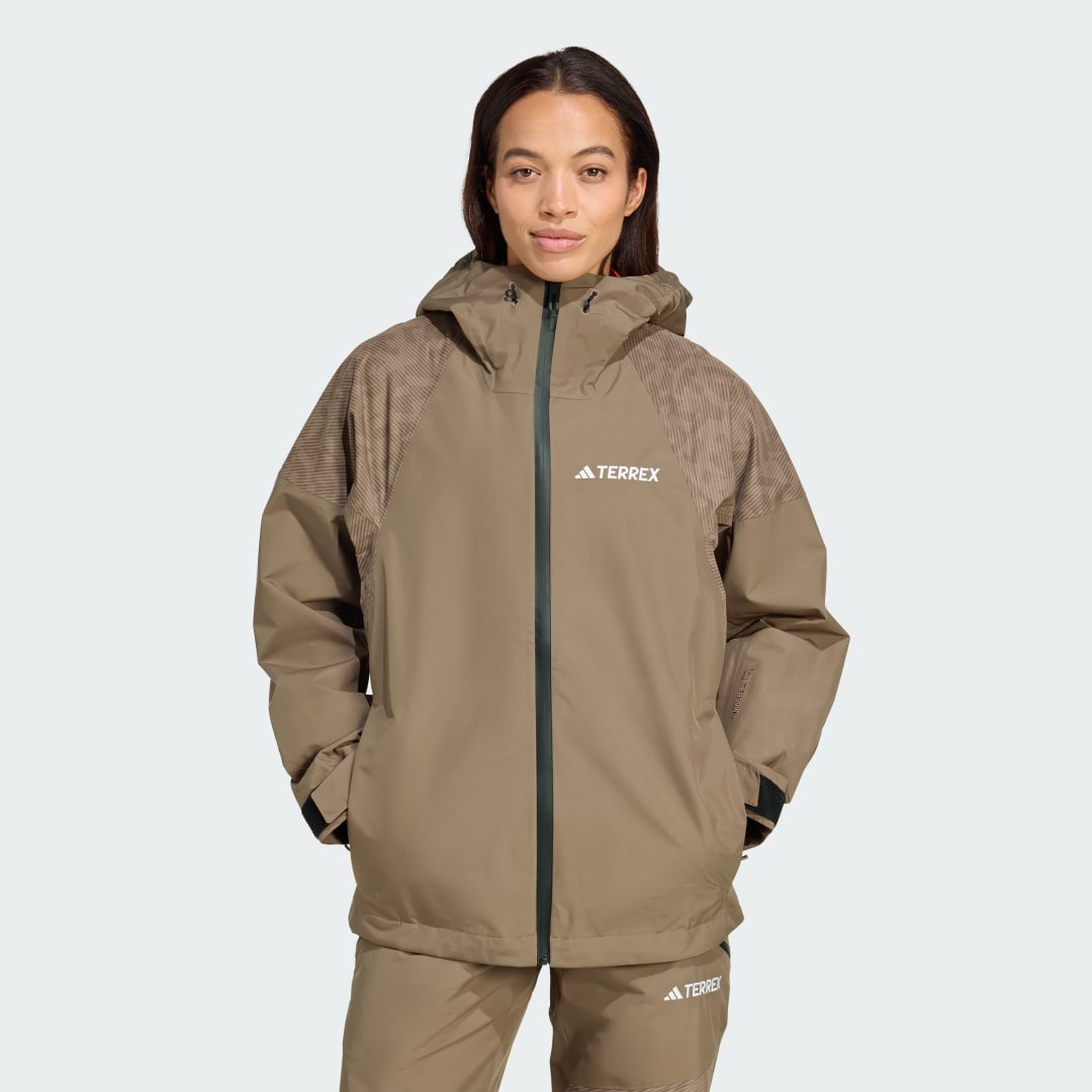 Jakke adidas Performance Terrex Xperior Hybrid PRIMEKNIT CLIMAPROOF+ Hooded Jacket Beige | JM3046, 0