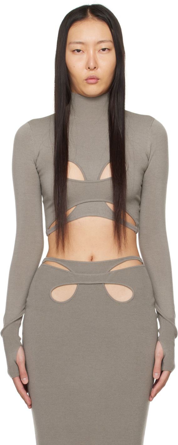 Crop top Dion Lee Mobius Loop Cutout Long Sleeve Top Grå | A7783PS24