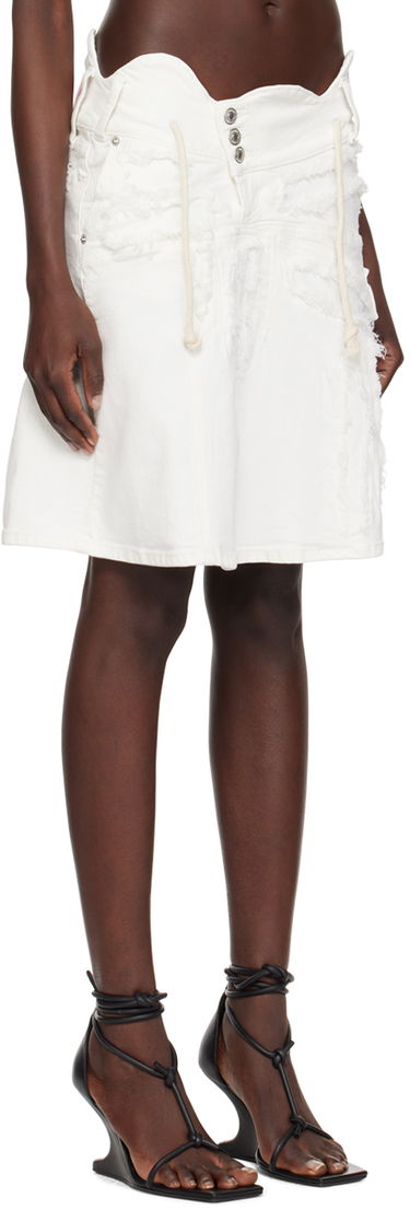 Nederdel Ottolinger Ottolinger Frayed Denim Miniskirt Hvid | 1705701, 1