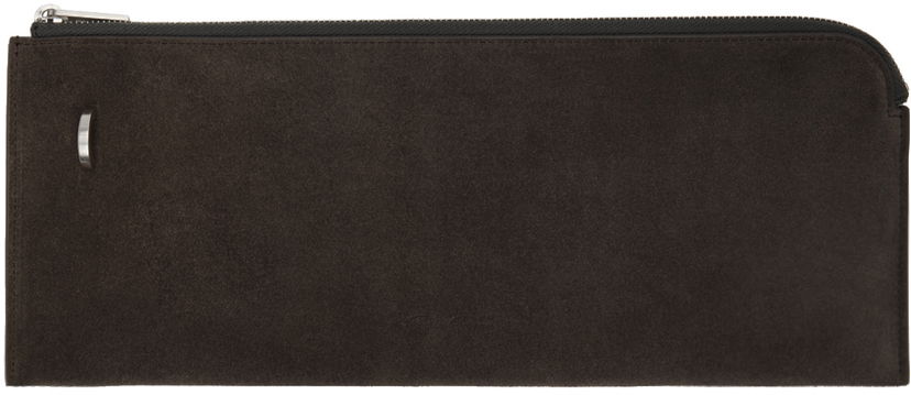 Tegnebog Rick Owens Suede Zip Pouch Brun | RA01D0415 LCS