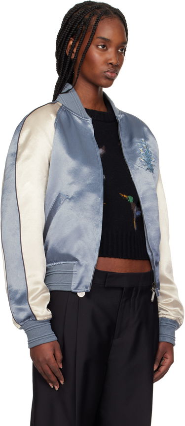 Bomberjakke Burberry Burberry EKD Satin Bomber Jacket Blå | 8101089, 1