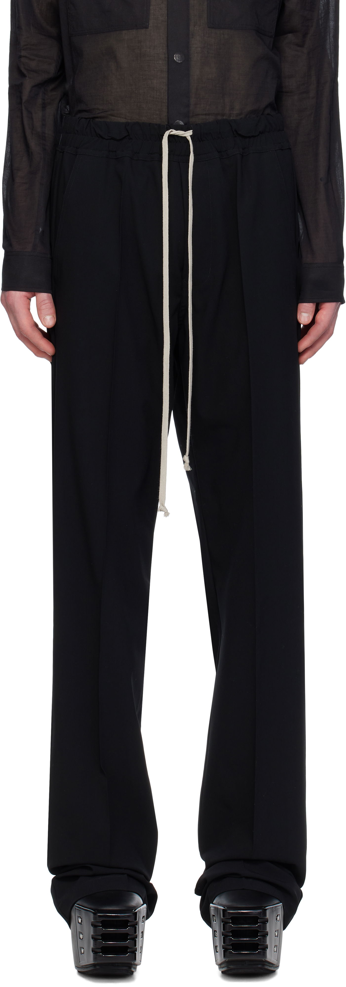 Bukser Rick Owens Rick Owens Hollywood Dietrich Drawstring Trousers Sort | RU01E5378 WLP, 0