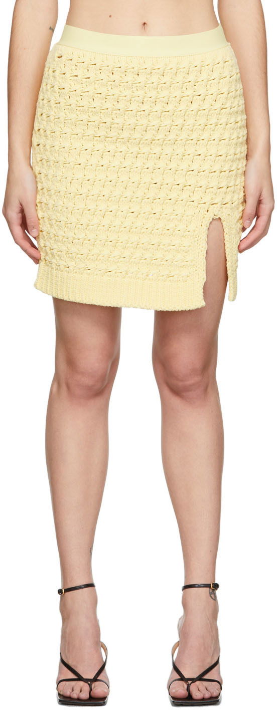 Nederdel Bottega Veneta Chenille Miniskirt Gul | 690668 V1T70, 0