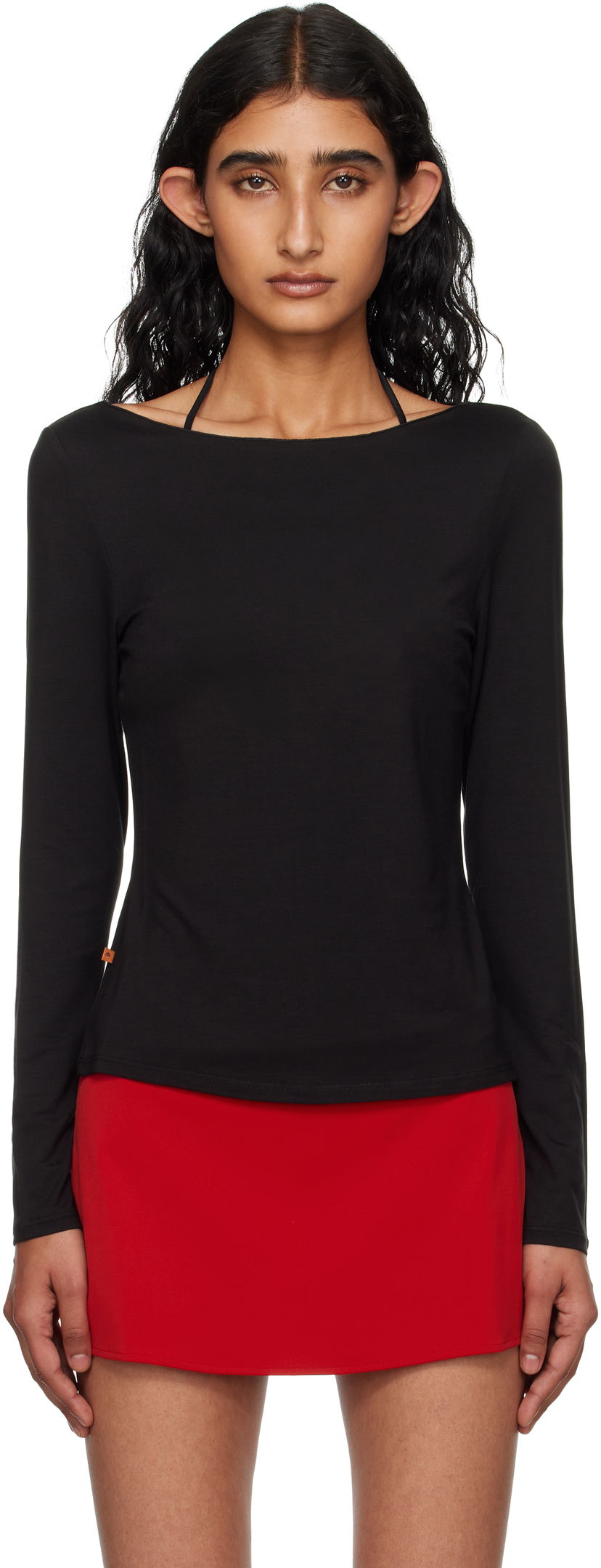 T-shirt Miaou Miaou Amelia Long Sleeve T-Shirt Sort | 7183LJBBLK