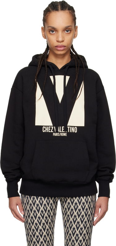 Sweatshirt Valentino Valentino 'Chez Valentino' Print Cotton Hoodie Sort | 6B3MF24I960, 0