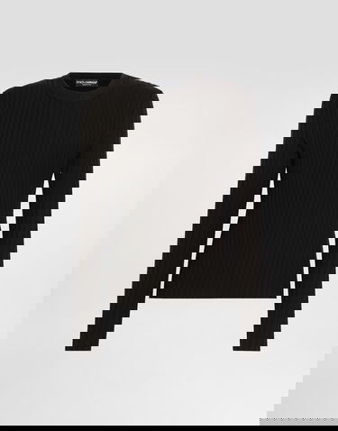 Sweater Dolce & Gabbana Dolce & Gabbana Wool Ribbed Sweater Sort | GXX46TJCVZ7N0000, 0