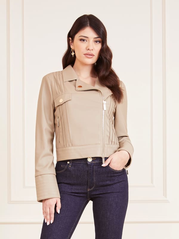 Jakke GUESS Marciano Marciano Faux Leather Jacket Beige | 4GGL029645Z, 0
