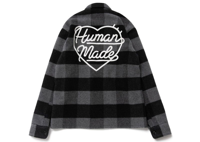 Skjorte Human Made Designer Wool Overshirt With Back Graphic Sort | HM24SH008