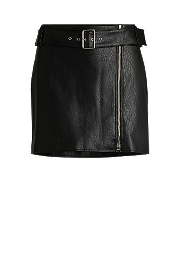 Nederdel BOSS Faux Leather Mini Skirt with Belt Sort | 50533859