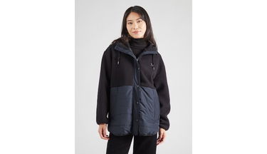 Jakke Irie Daily Arctik Hooded Fleece Long Jacket Mørkeblå | 965D111-700, 2