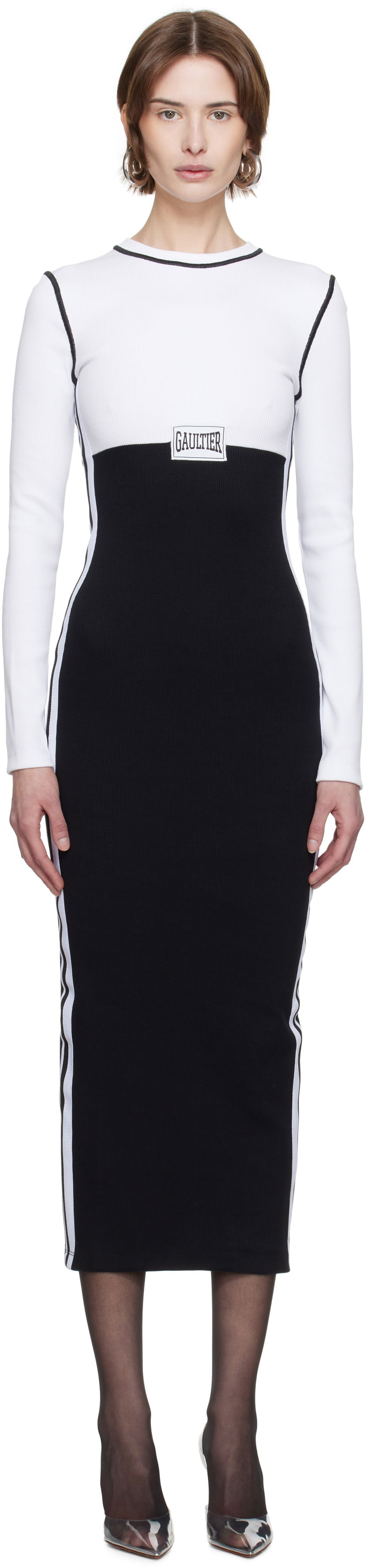 Kjole Jean Paul Gaultier Jean Paul Gaultier Color-Block Maxi Dress Sort | 25/33-F-RO343P-J080-0100