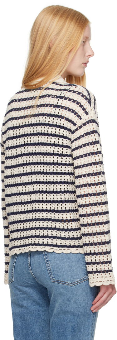 Sweater rag & bone rag & bone Khloe Striped Open-Knit Cardigan Beige | WAS25P060BR60, 2