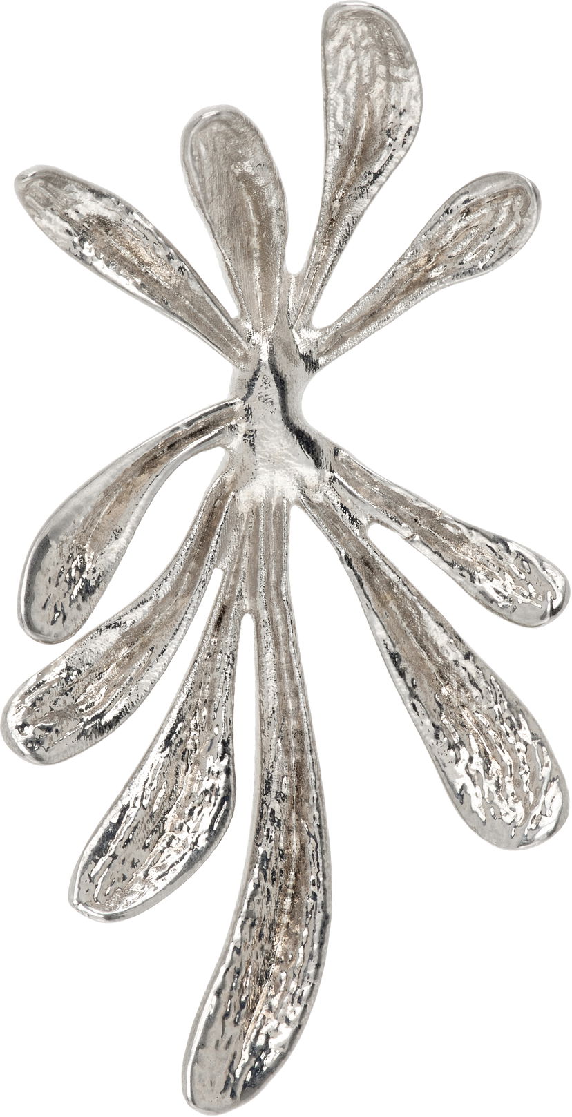 Øreringe Dries Van Noten Dries Van Noten Textured Floral Single Earring Metalisk | 252-028202-083