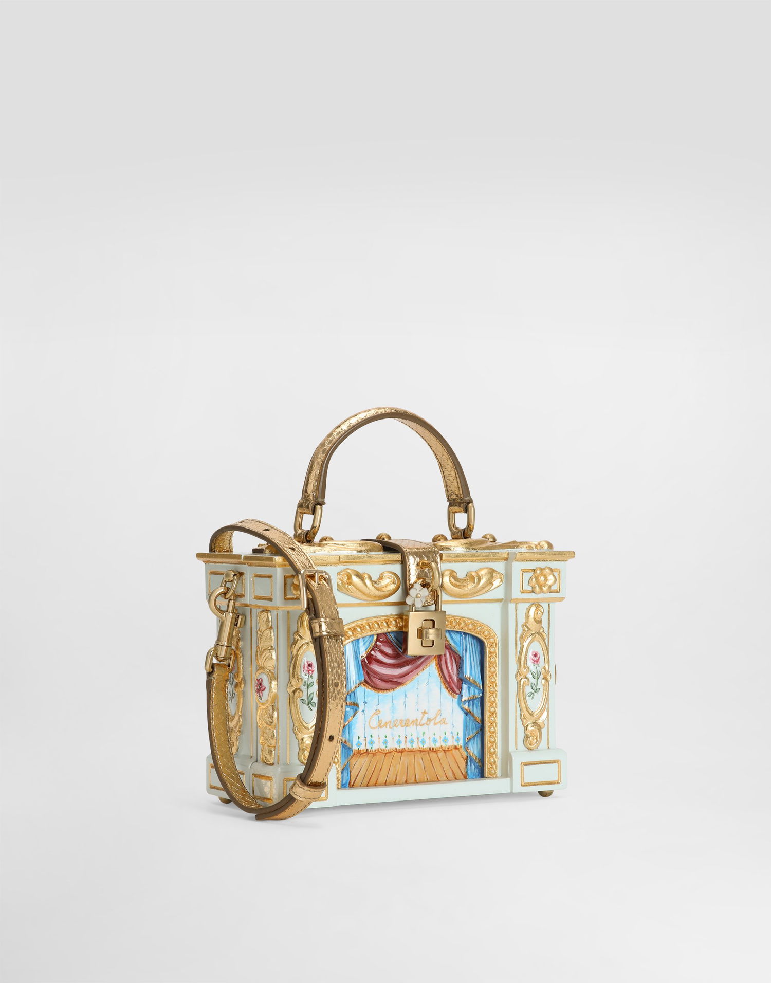 Håndtaske Dolce & Gabbana Dolce Box Cinderella Theater Handbag Turkis | BB5970A8H378B034, 1