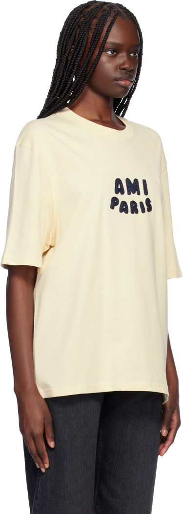 T-shirt AMI AMI Paris Cotton Patch T-Shirt Mørkeblå | UTS075.726, 4