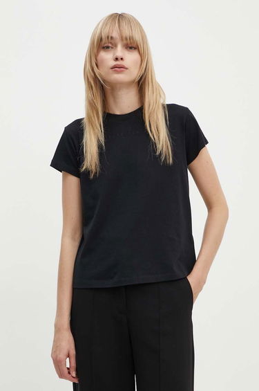 T-shirt Maison Margiela MM6 Maison Margiela Black Embroidered Logo T-Shirt Sort | S52GC0247.S24312, 3