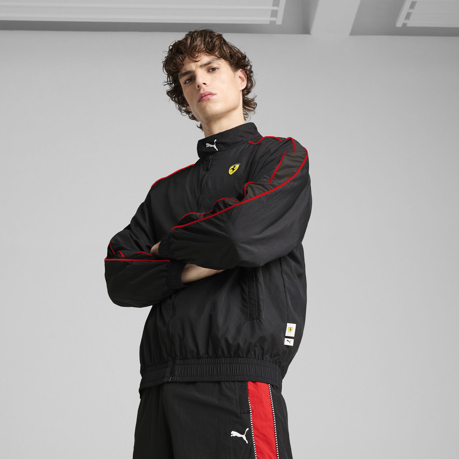 Træningsdragt Puma Scuderia Ferrari HP Race T7 Track Jacket Sort | 630215_01, 0