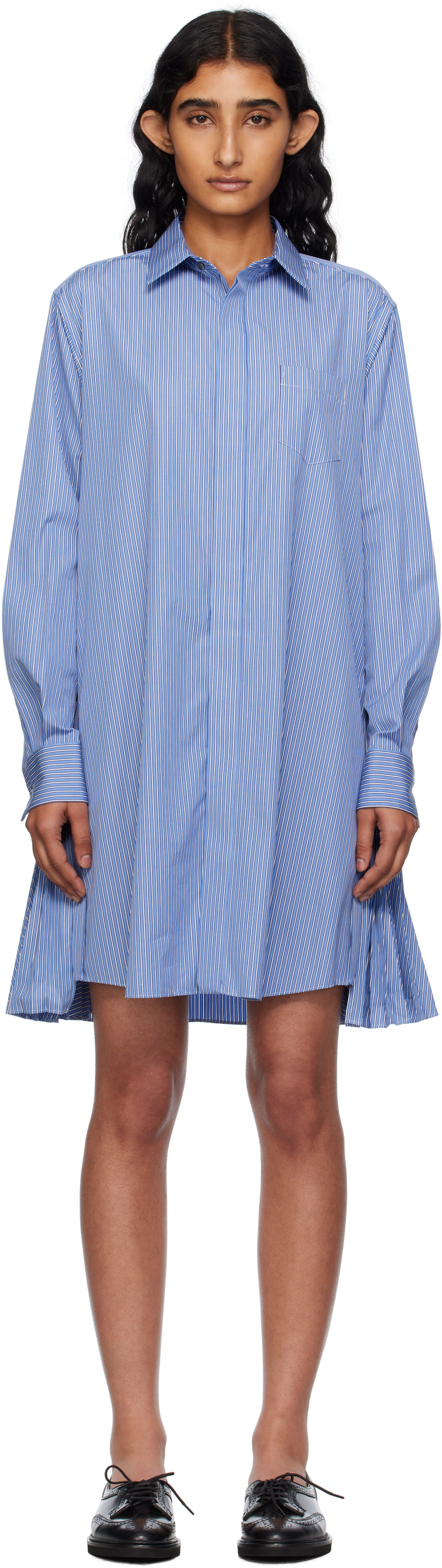 Kjole sacai Sacai Poplin Minidress Blå | 25-08003, 0