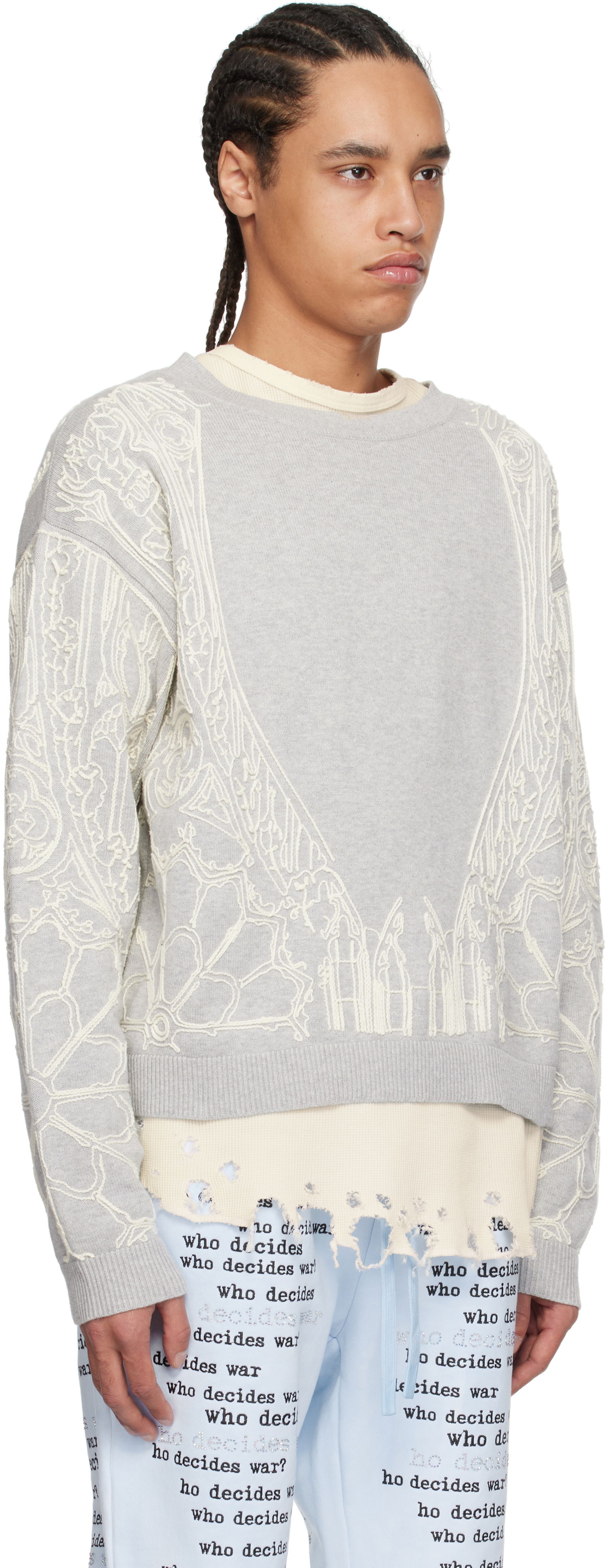 Sweater Who Decides War Who Decides War Notre Dame Sweater Grå | 1110440021SS25, 1