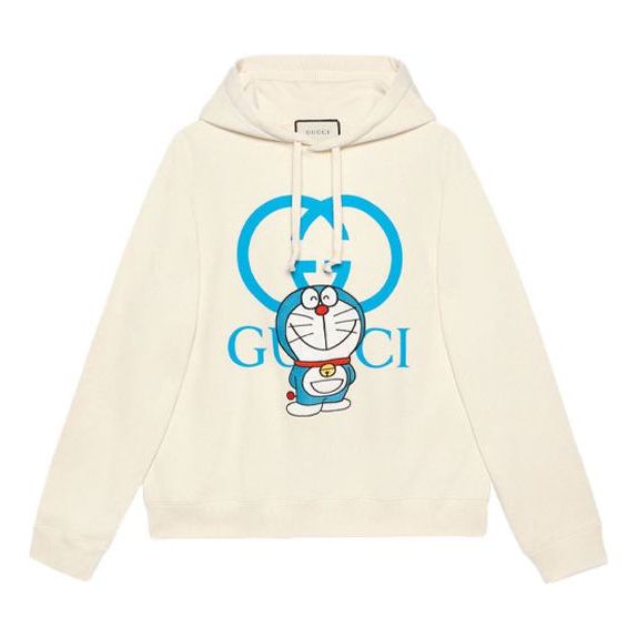 Sweatshirt Gucci Doraemon Print Hoodie Hvid | 646953-XJDE1-9150