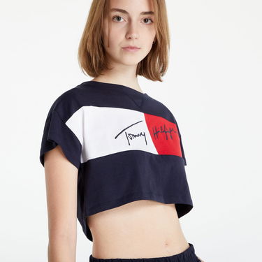 Crop top Tommy Hilfiger Cropped T-shirt Mørkeblå | UW0UW03467-DW5, 4