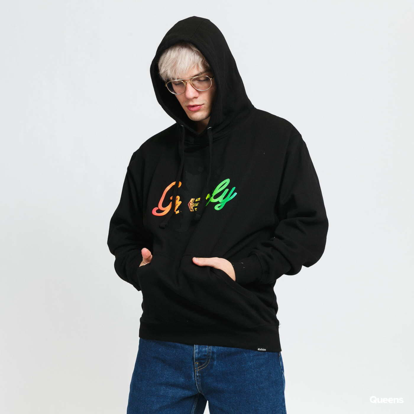 Sweatshirt Etnies Grizzly Hoodie Black Sort | 4130003829001, 0