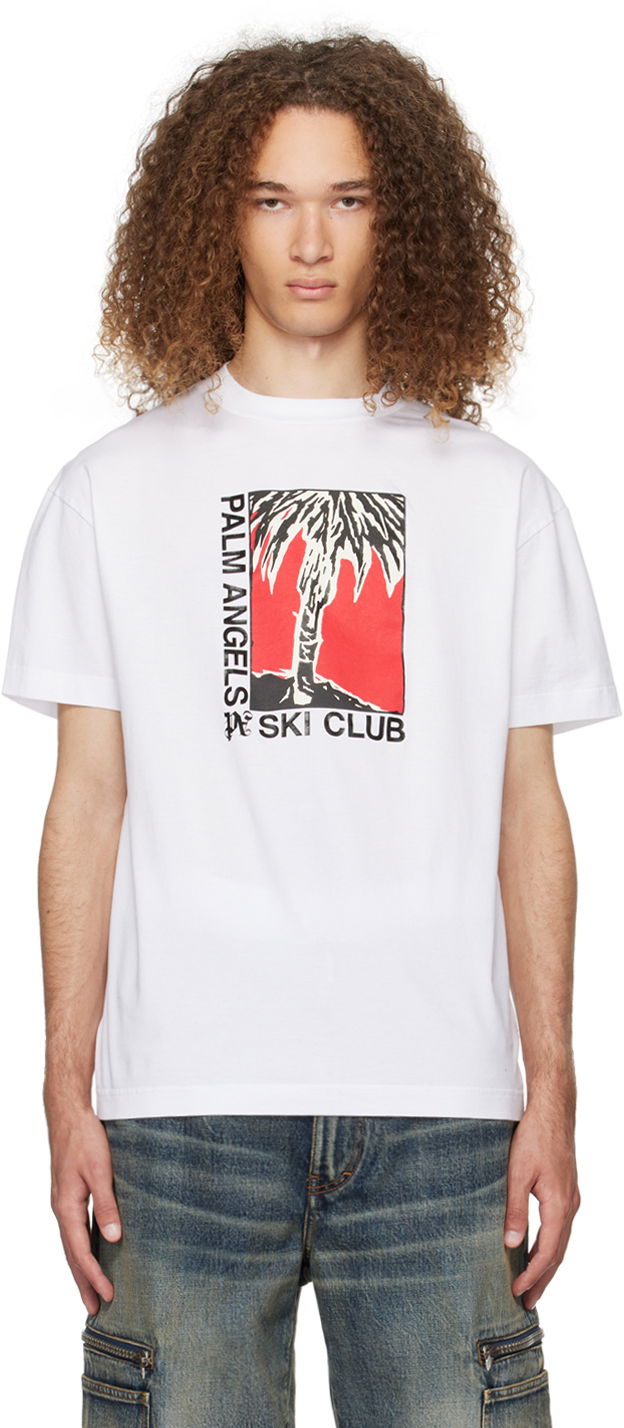 T-shirt Palm Angels Ski Club Classic T-Shirt Hvid | PMAA001R24JER0030110