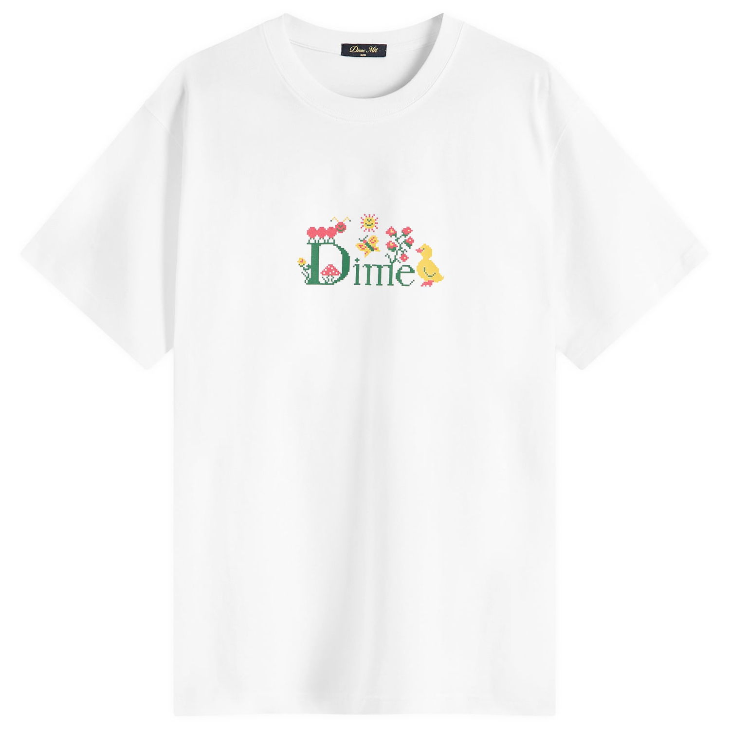 T-shirt Dime Dime Classic Cross Stitch T-Shirt, Size Large Hvid | DIMESU2560-WHT, 0