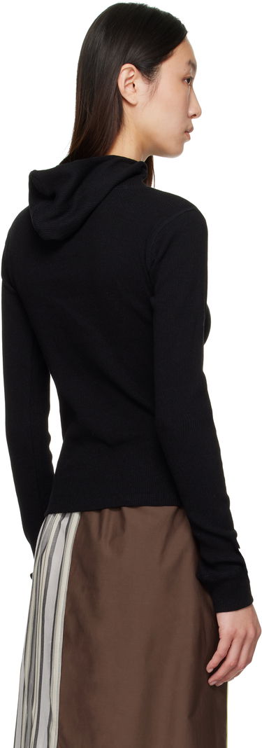 Sweatshirt Baserange Baserange Hanifa Ribbed Hoodie Sort | TTHH-RCR-AU25, 2