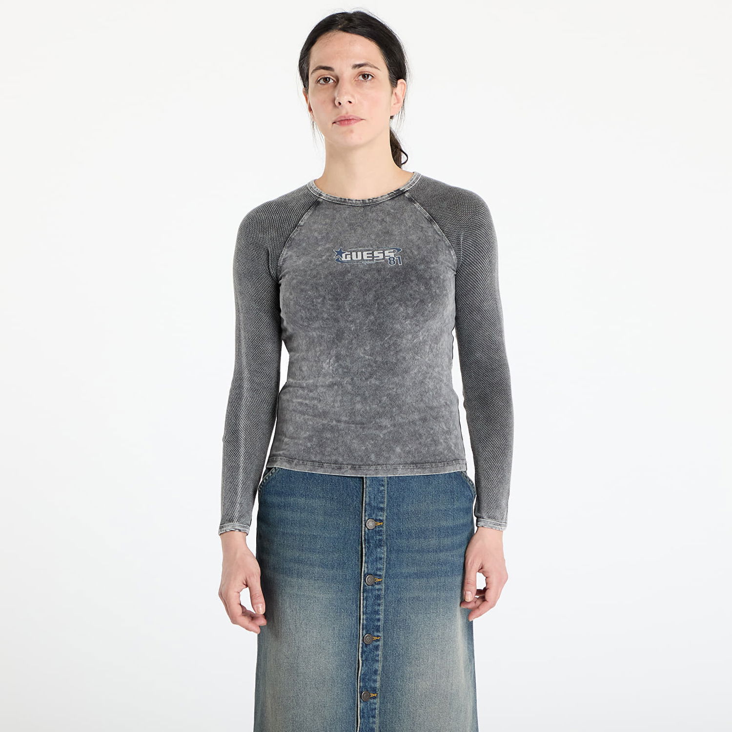 T-shirt GUESS GUESS Originals Knit Top Grå | W5GP52J1314-JTMU, 0