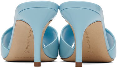 Skopleje Manolo Blahnik Manolo Blahnik Houramu Patent Leather Mules Blå | 123-2332, 1