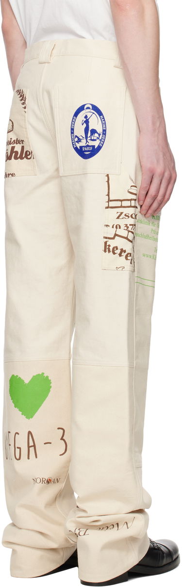 Jeans Marine Serre Marine Serre Regenerated Workwear Trousers Beige | UPA059A UWOV0009, 2