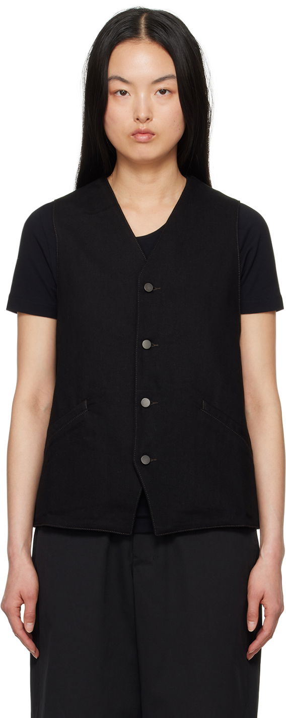 Vest LEMAIRE Lemaire Button Denim Vest Sort | OW1071 LD1004