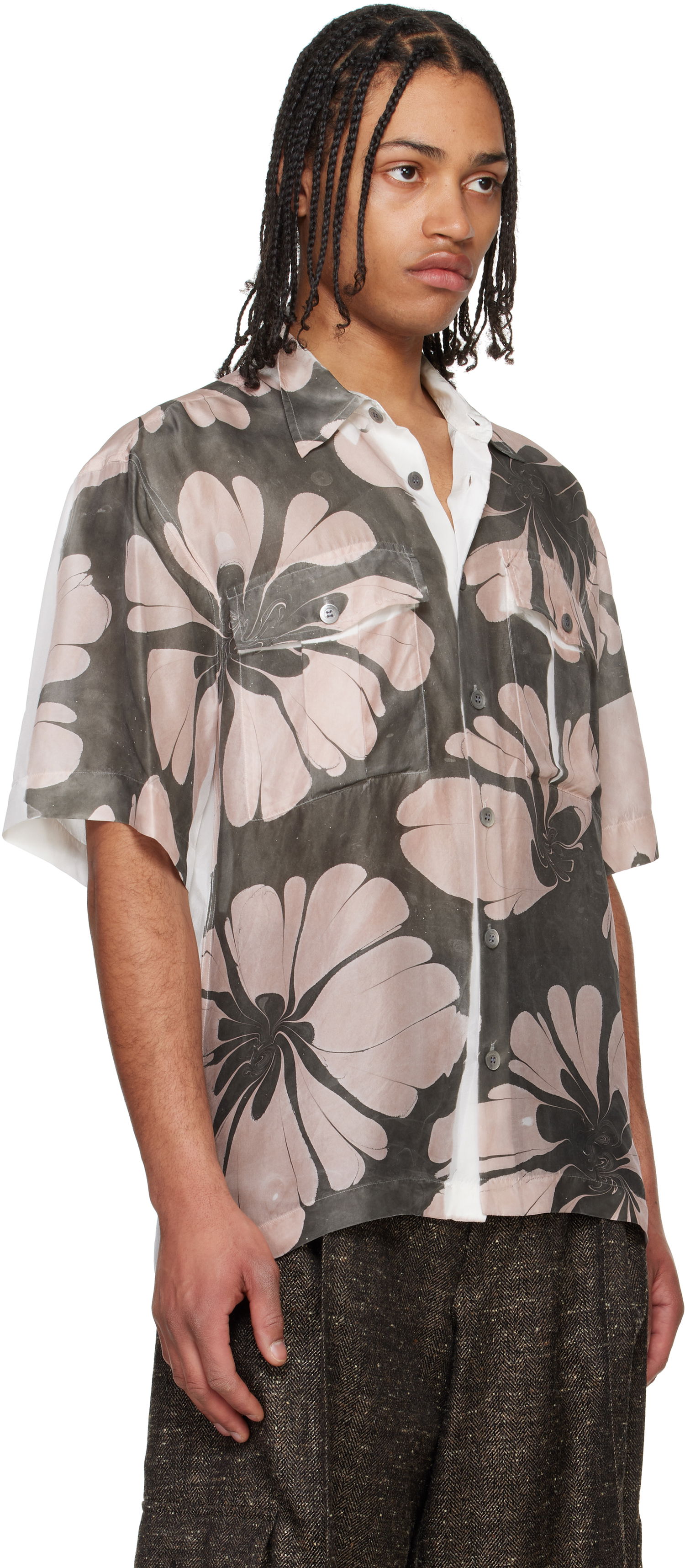 Skjorte Dries Van Noten Dries Van Noten Dessin Print Shirt Grå | 251-020724-1197, 1
