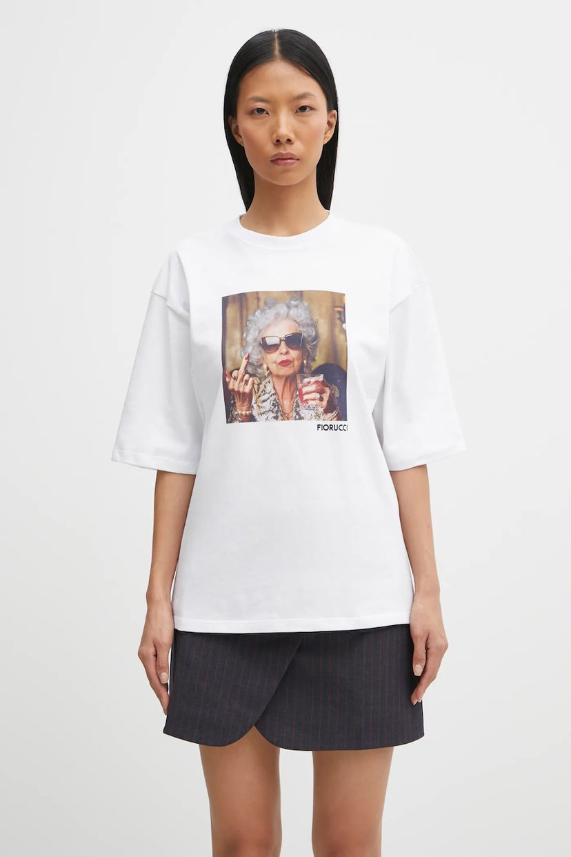 T-shirt Fiorucci Oldies but Goldies Print Relaxed Fit T-Shirt Hvid | W25FWJTS004CJ01WH04