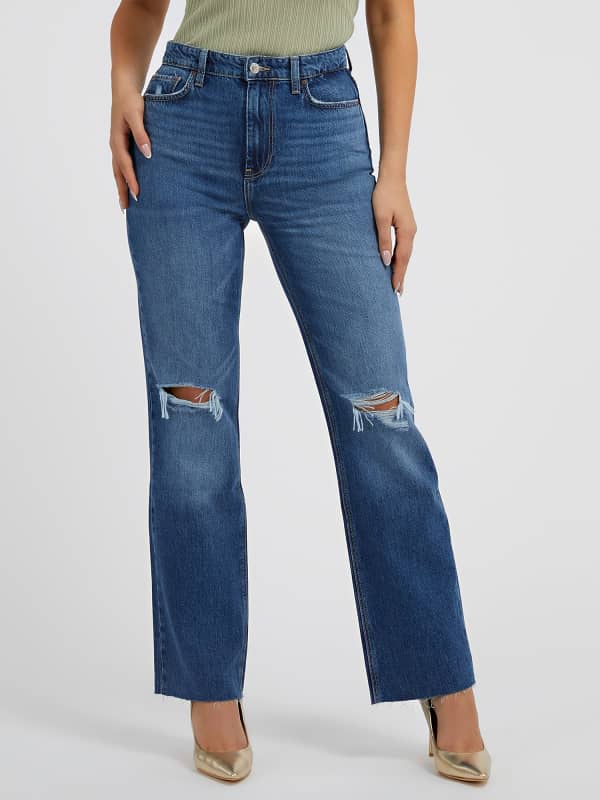 Jeans GUESS Straight Denim Pant Mørkeblå | W2BA33D4T98, 0