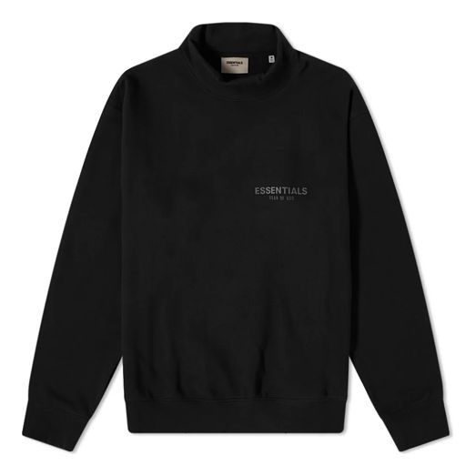 Sweater Fear of God Essentials Pull-Over Mockneck Sweatshirt Sort | FOG-SS21-554