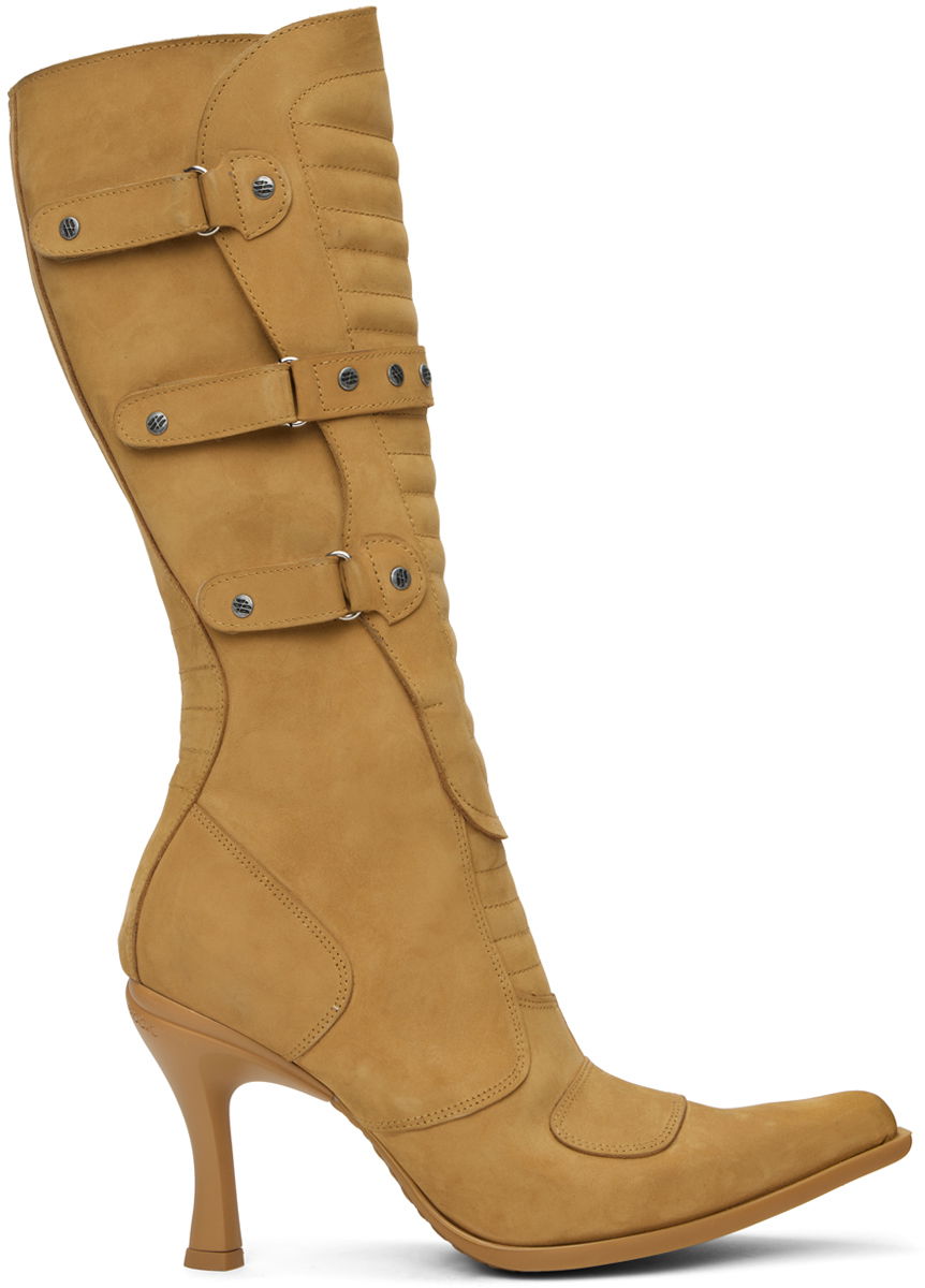 Tøj VETEMENTS Vetements New Rock Edition Biker Heeled Boots Gul | WA65BO120S, 0
