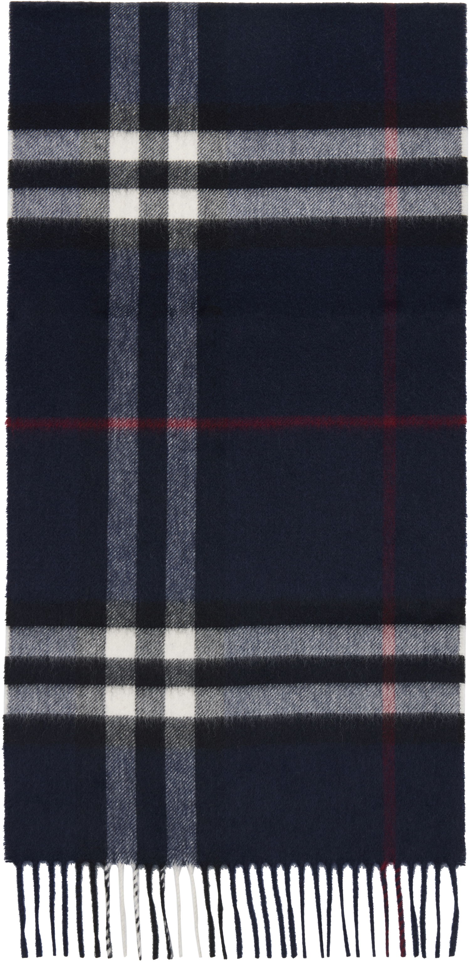 Tørklæde Burberry Burberry Check Cashmere Scarf Mørkeblå | 8112641, 0