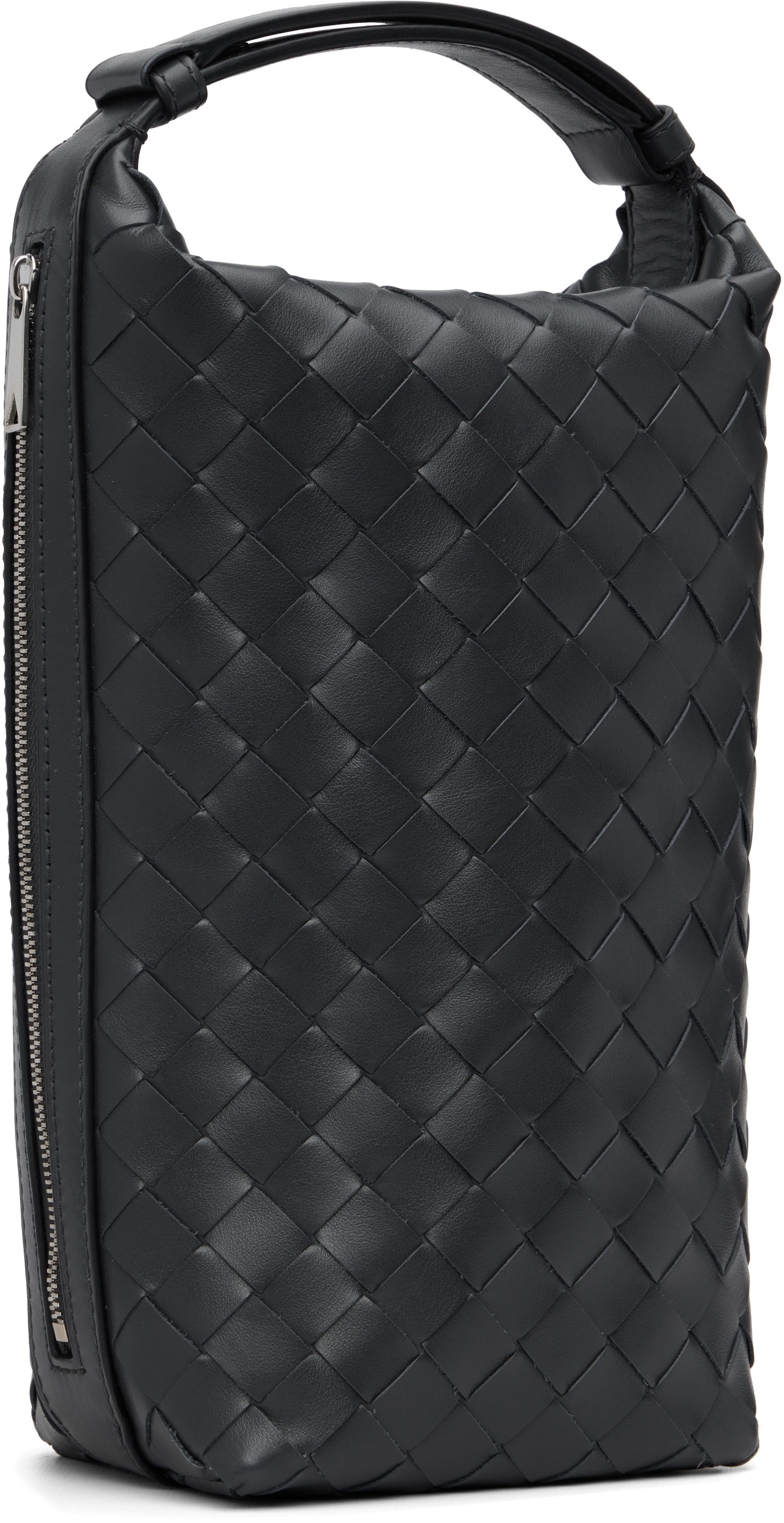 Tegnebog Bottega Veneta Bottega Veneta Intrecciato Vertical Wallace Leather Pouch Sort | 826765V2HL02077, 1