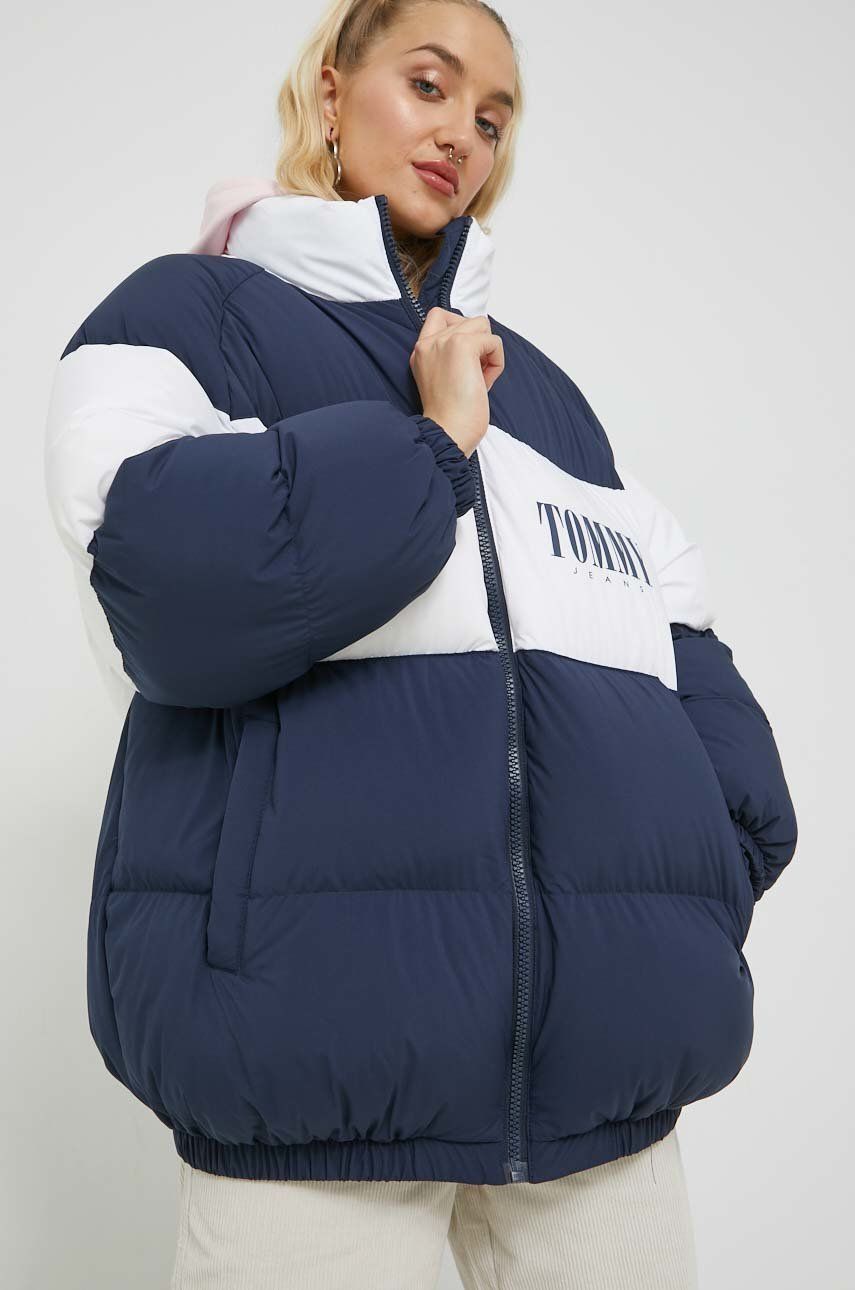 Puffer jakke Tommy Hilfiger Puffer Jacket Mørkeblå | DW0DW14306.9BYY, 0
