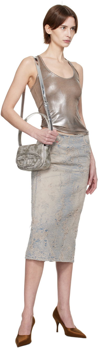 Håndtaske Diesel Diesel 1DR Glitter Shoulder Bag Metalisk | X08396 P2197, 3