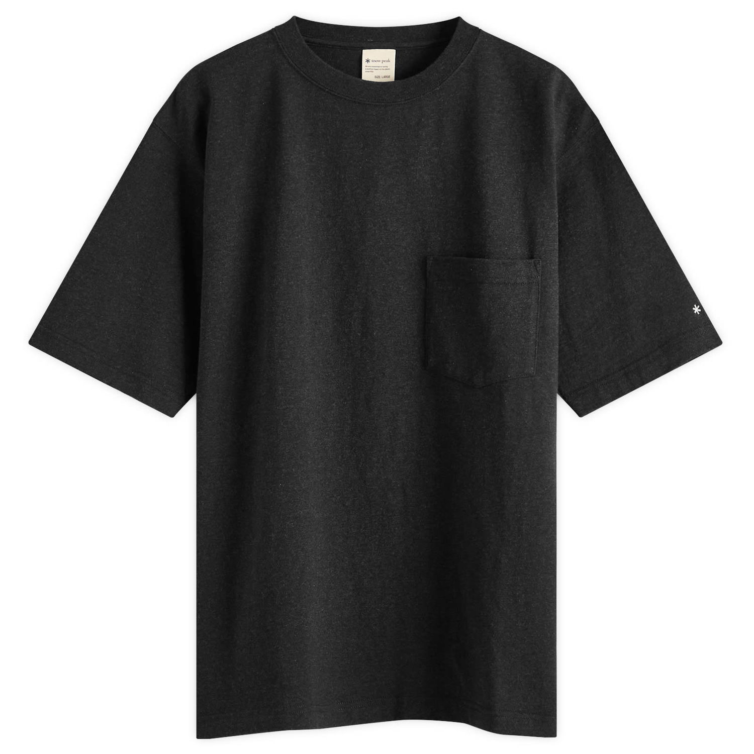 T-shirt Snow Peak Recycled Cotton Heavy Pocket T-Shirt, Size Large Sort | TS-22SU401R-BK, 1